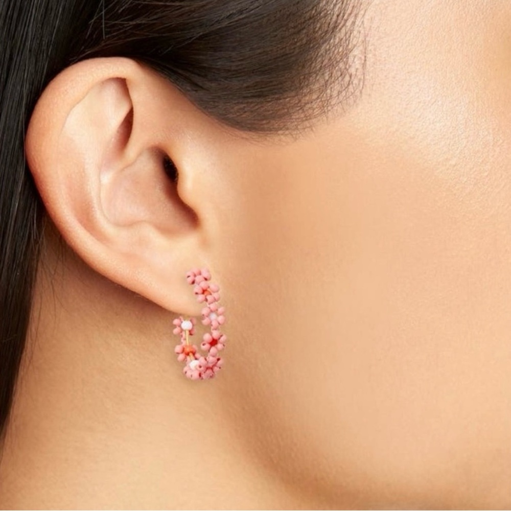 Madewell Beaded Hoop Earrings